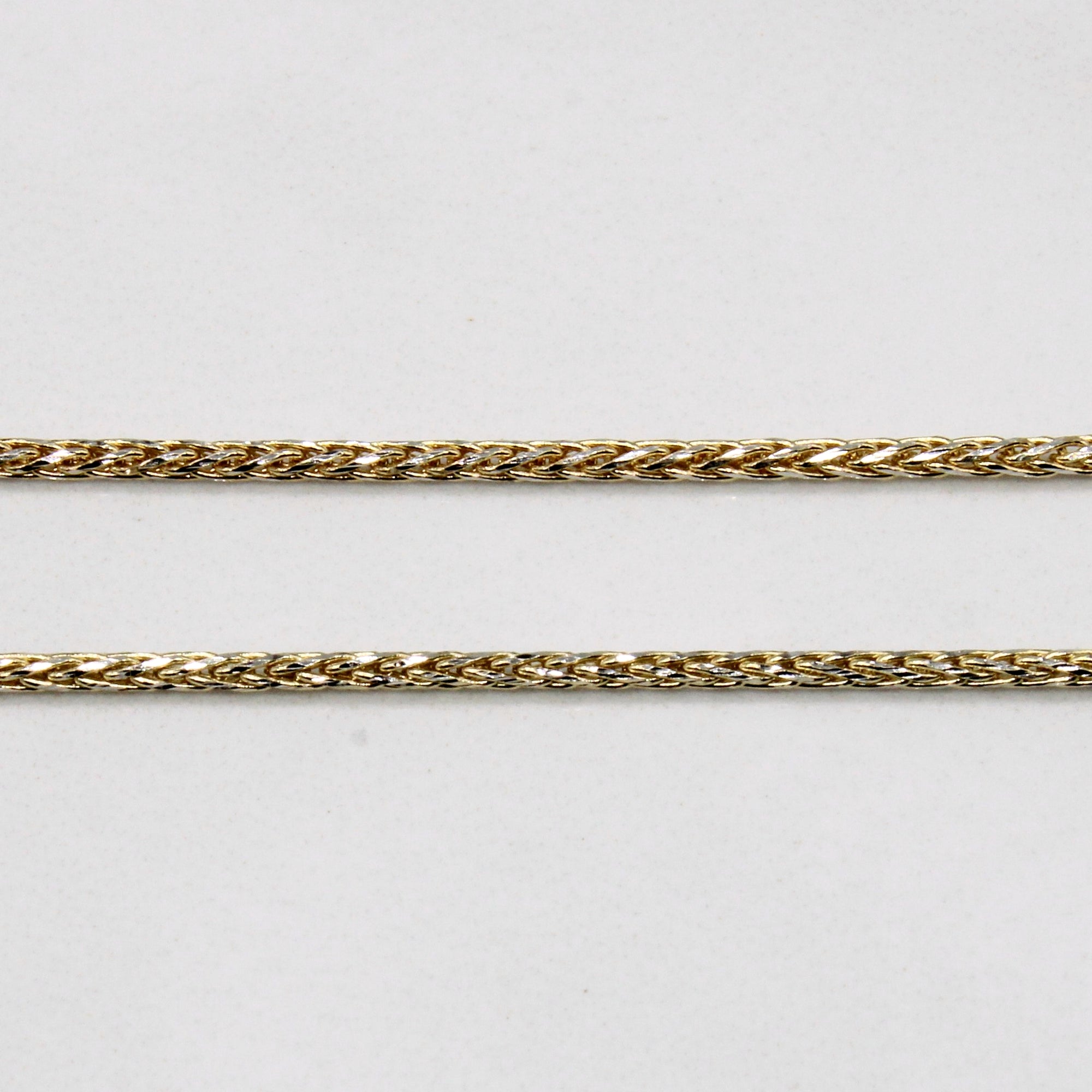 Italian 10k Two Tone Gold Wheat Chain | 18