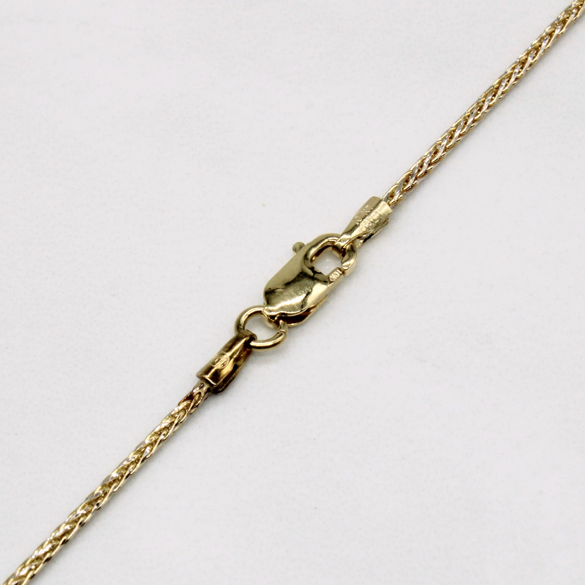 Italian 10k Two Tone Gold Wheat Chain | 18