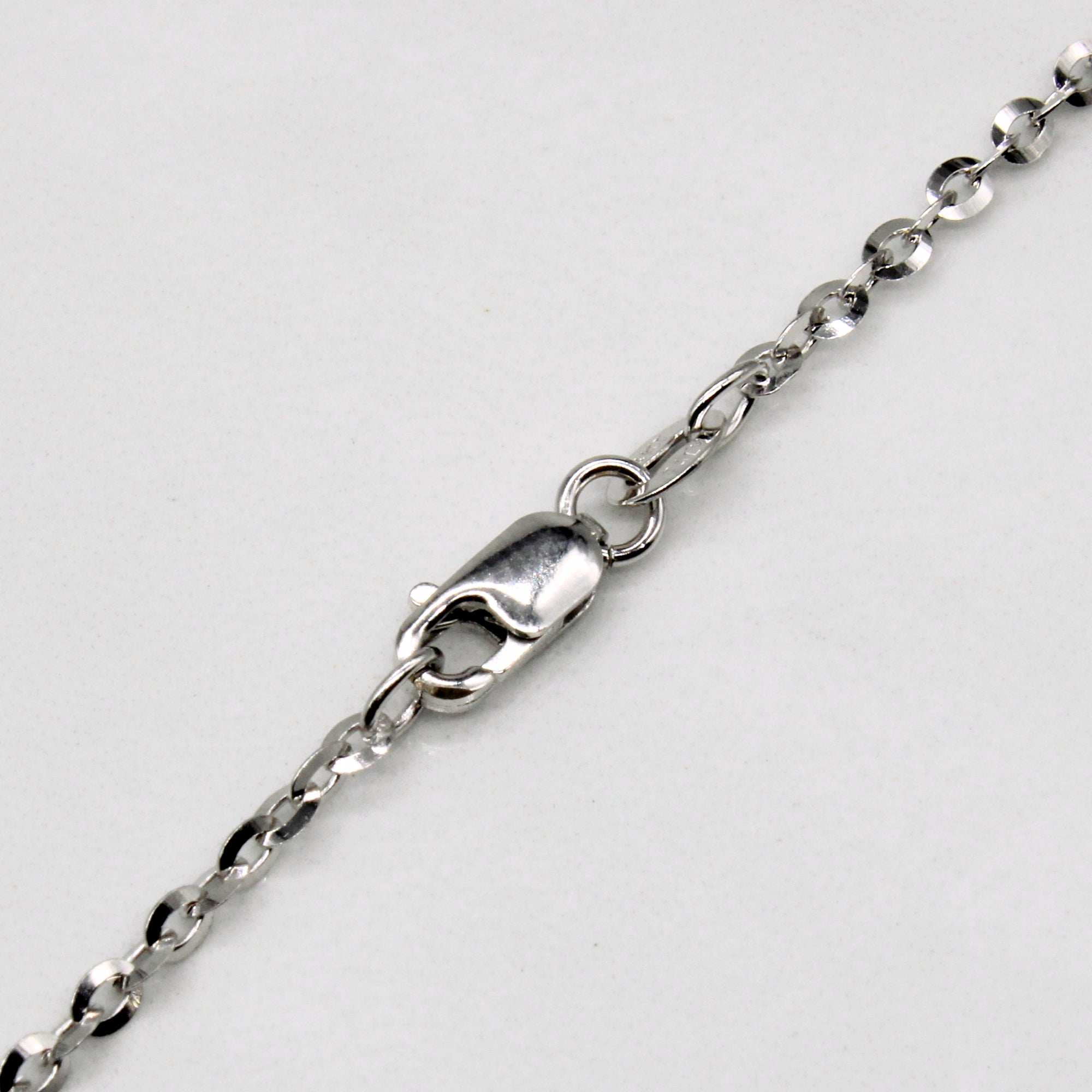 Italian 14k White Gold Flattened Cable Chain | 17