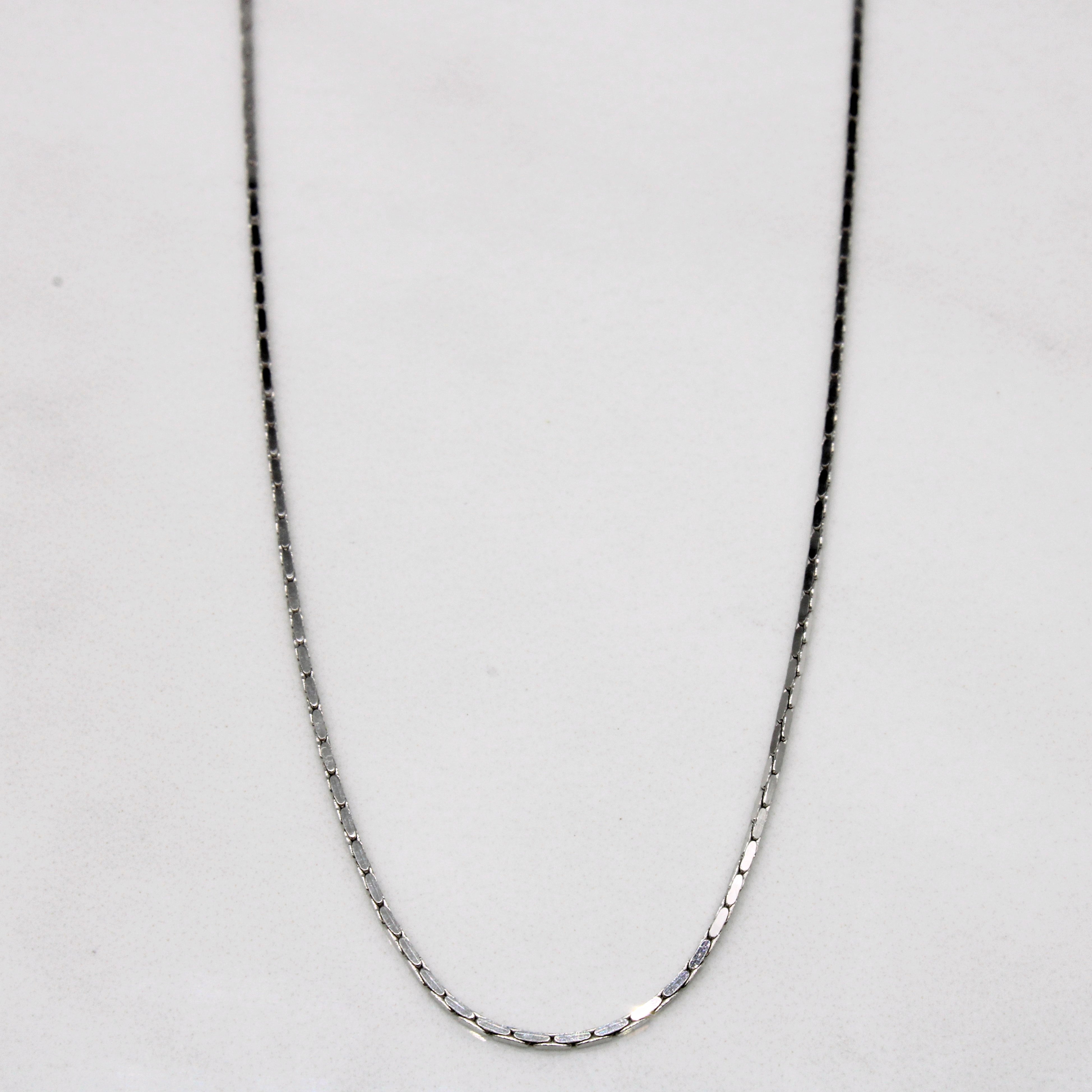 Italian 18k White Gold Modified Boston Link Chain | 16" |