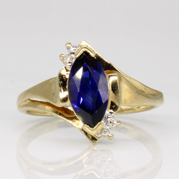 Synthetic Sapphire & Diamond Ring | 1.20ct, 0.01ctw | SZ 6.75 |