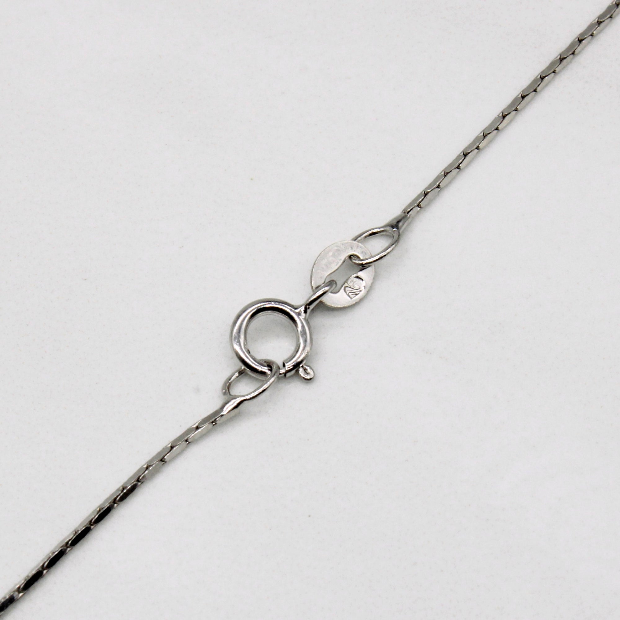 Italian 18k White Gold Modified Boston Link Chain | 16