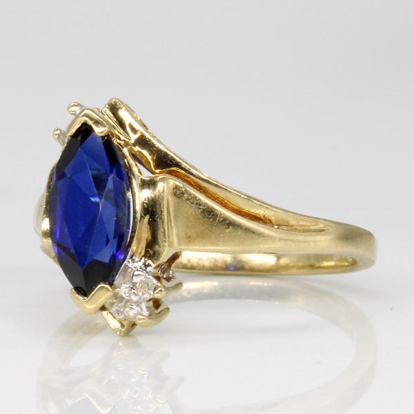 Synthetic Sapphire & Diamond Ring | 1.20ct, 0.01ctw | SZ 6.75 |