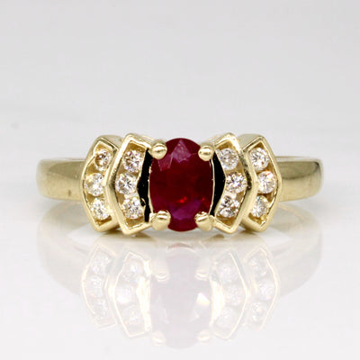 Ruby & Diamond Ring | 0.45ct, 0.12ctw | SZ 6.25 |