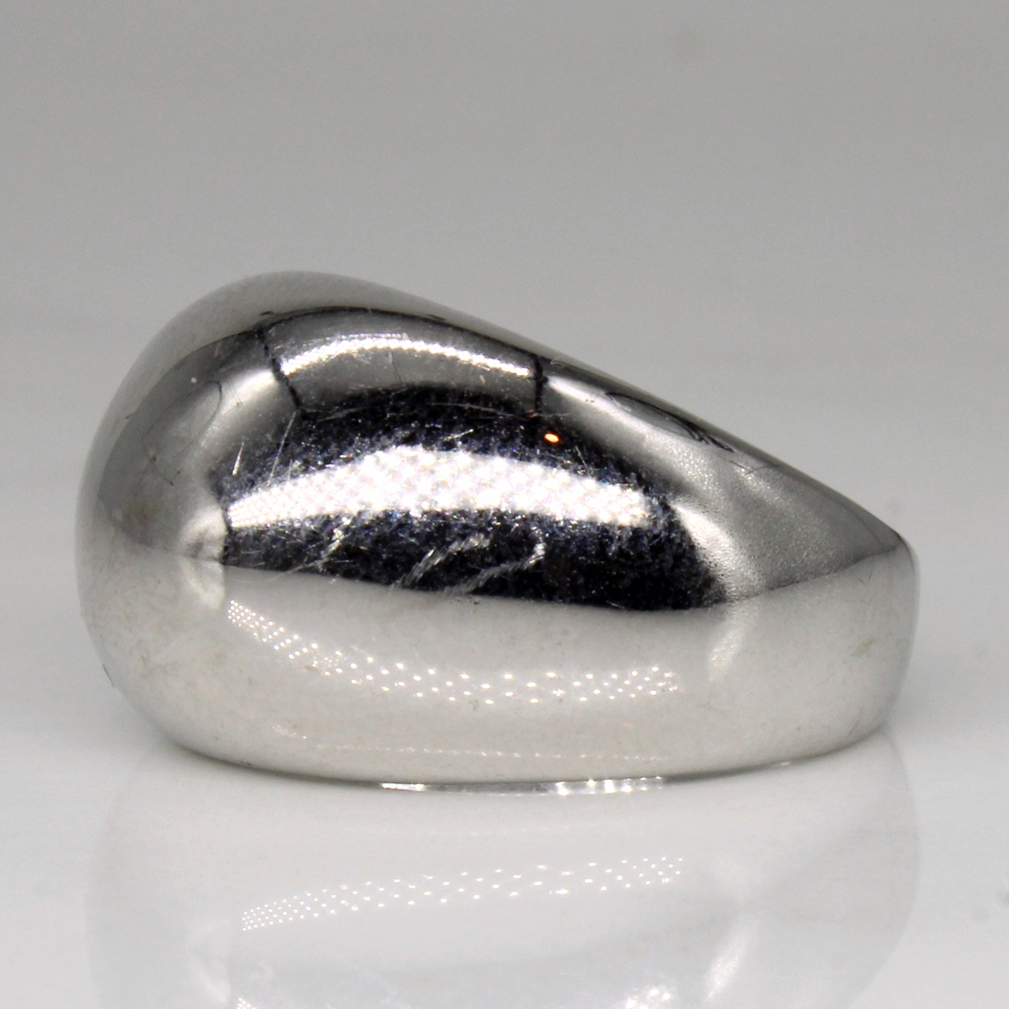 18k White Gold Bulb Ring | SZ 6.5 |
