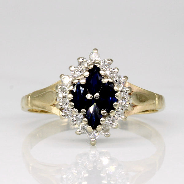 Sapphire & Diamond Cocktail Ring | 0.28ctw, 0.18ctw | SZ 6.75 |