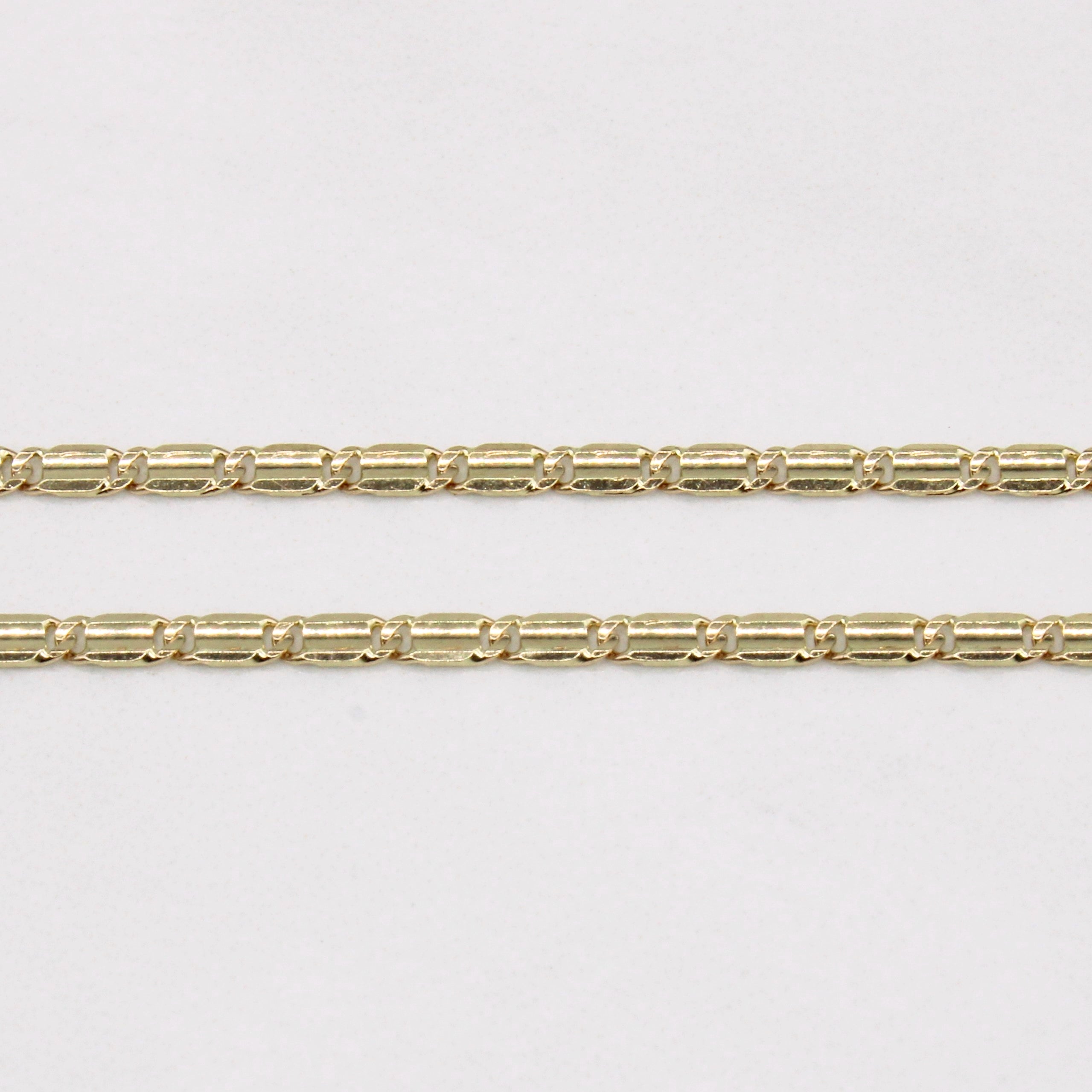 Chaîne italienne en or jaune 10 carats à maillons plats | 20 pouces | 