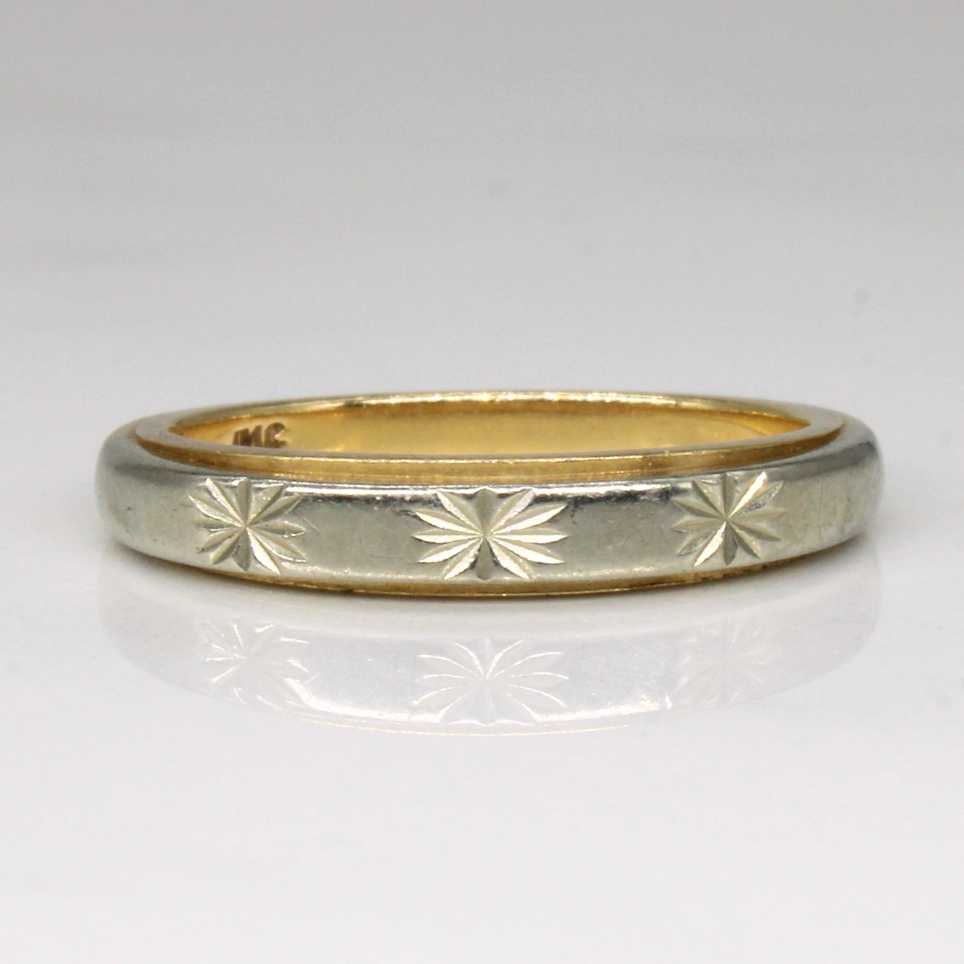 14k Two Tone Starburst Gold Ring | SZ 4.75 |