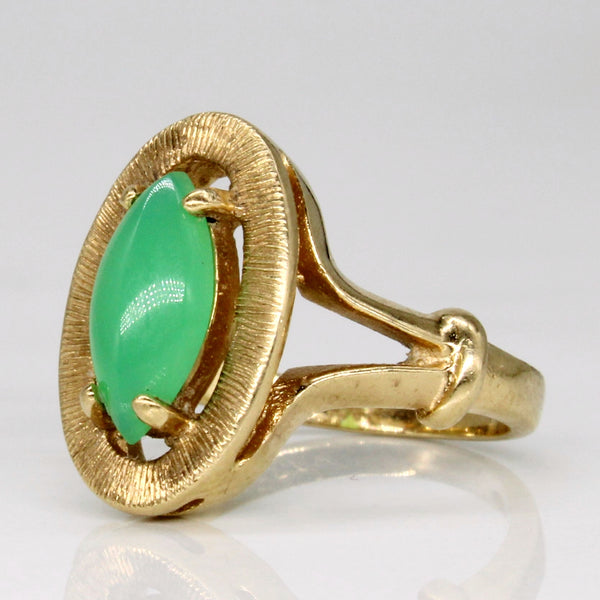 Green Agate Cocktail Ring | 0.90ct | SZ 3.75 |