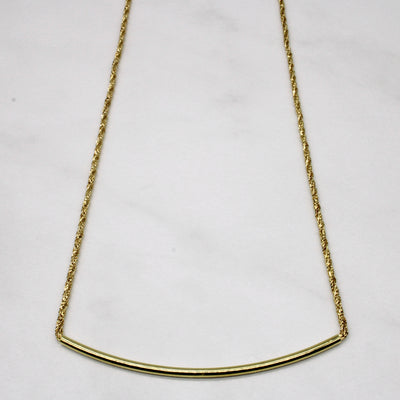 14k Yellow Gold Scoop Pendant Necklace | 16