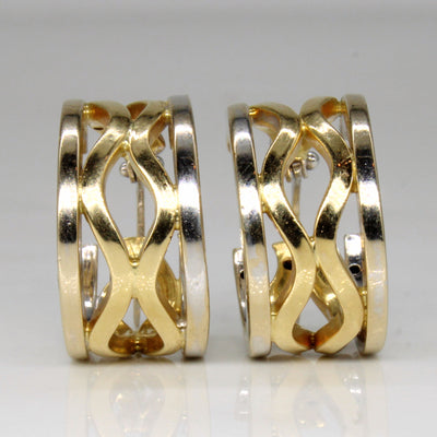 18k Two Tone Gold Earrings
