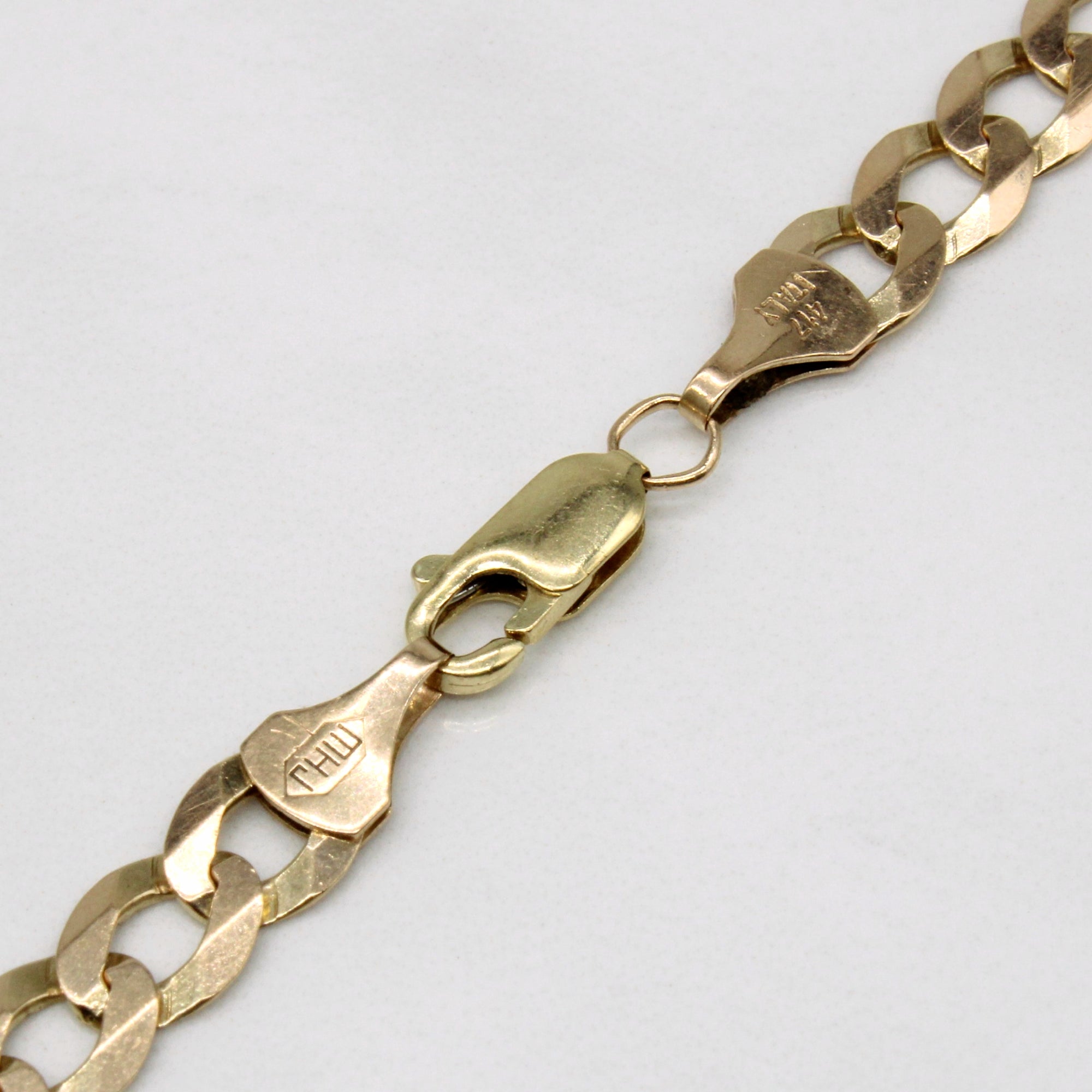 Italian 10k Yellow Gold Curb Link Chain | 21