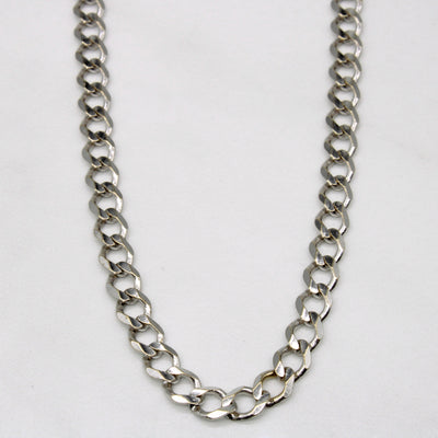 Italian 10k White Gold Curb Link Chain | 18