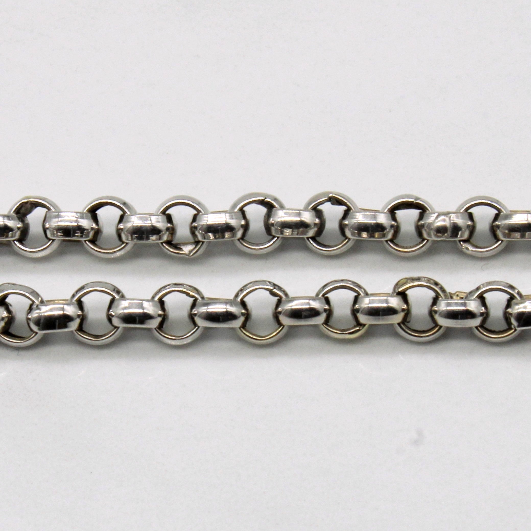 18k White Gold Circle Link Chain | 22" |