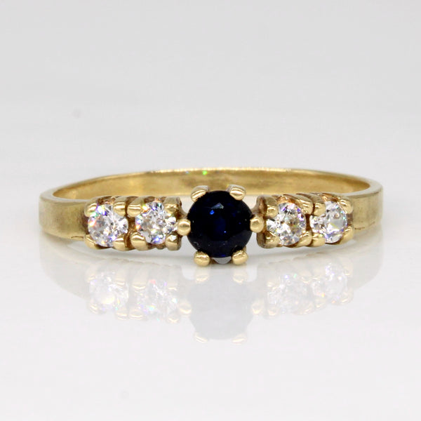 Sapphire & Synthetic White Sapphire Ring | 0.25ct, 0.18ctw | SZ 7.25 |