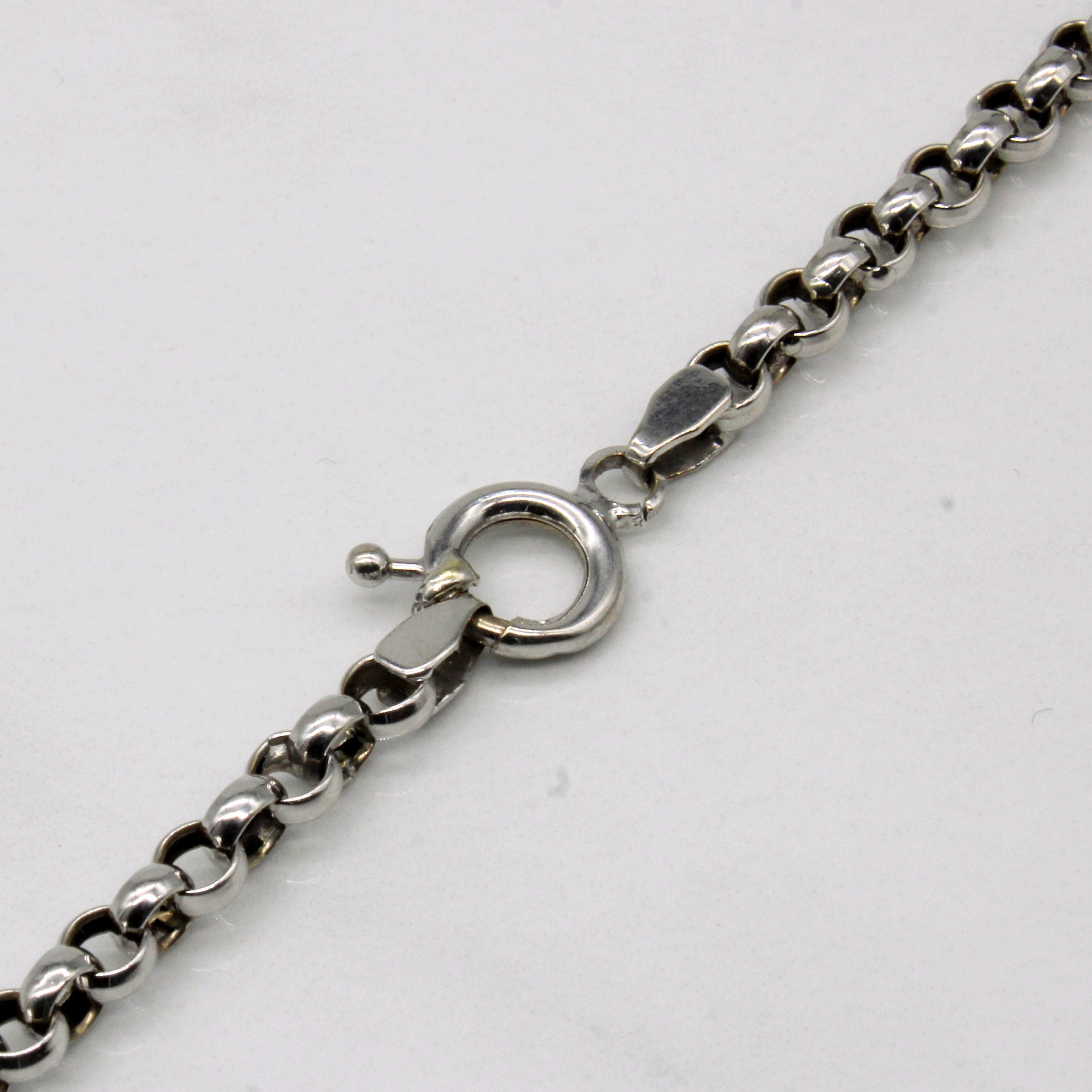 18k White Gold Circle Link Chain | 22" |