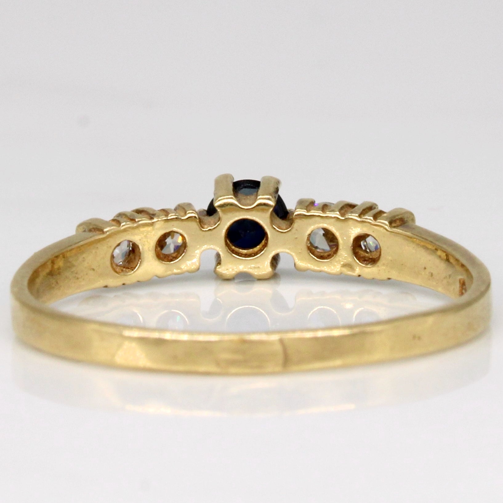 Sapphire & Synthetic White Sapphire Ring | 0.25ct, 0.18ctw | SZ 7.25 |