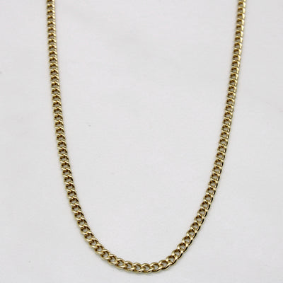 10k Yellow Gold Curb Link Chain | 24