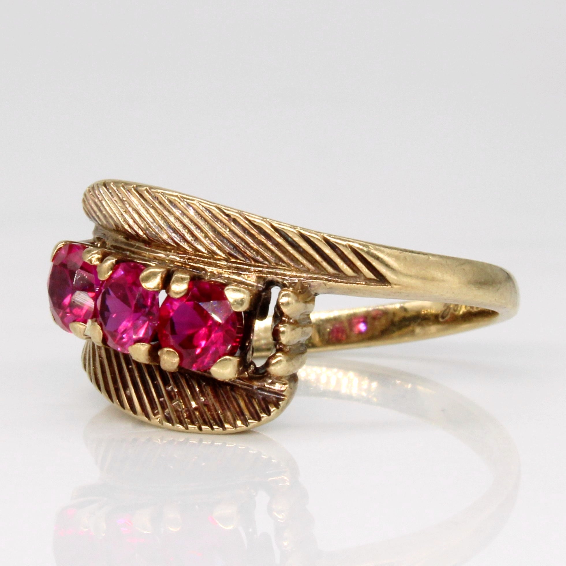 Synthetic Ruby Waterfall Ring | 1.20ctw | SZ 6 |