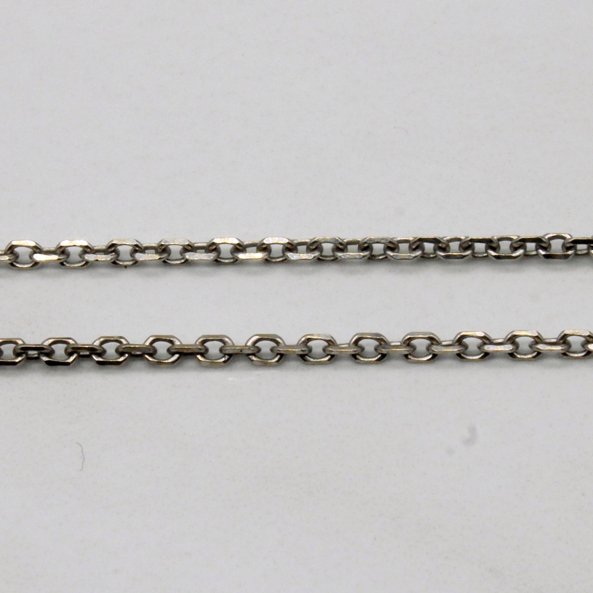 14k White Gold Oval Link Chain | 24