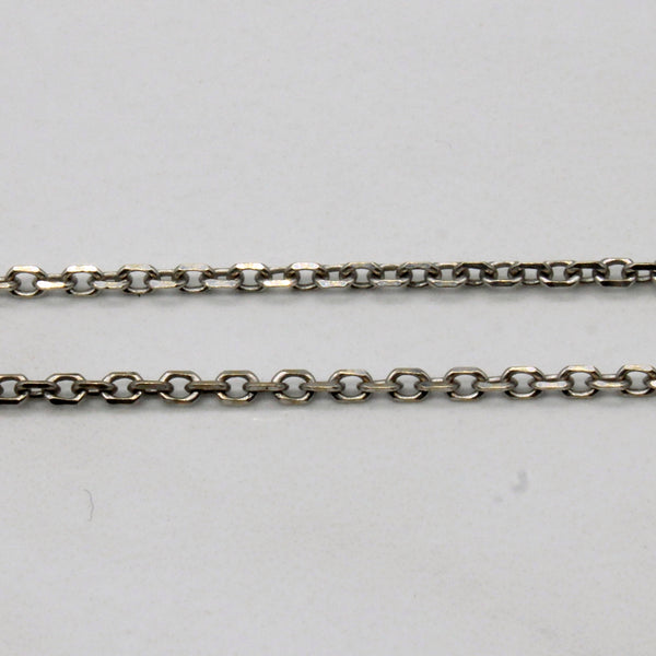 14k White Gold Oval Link Chain | 24