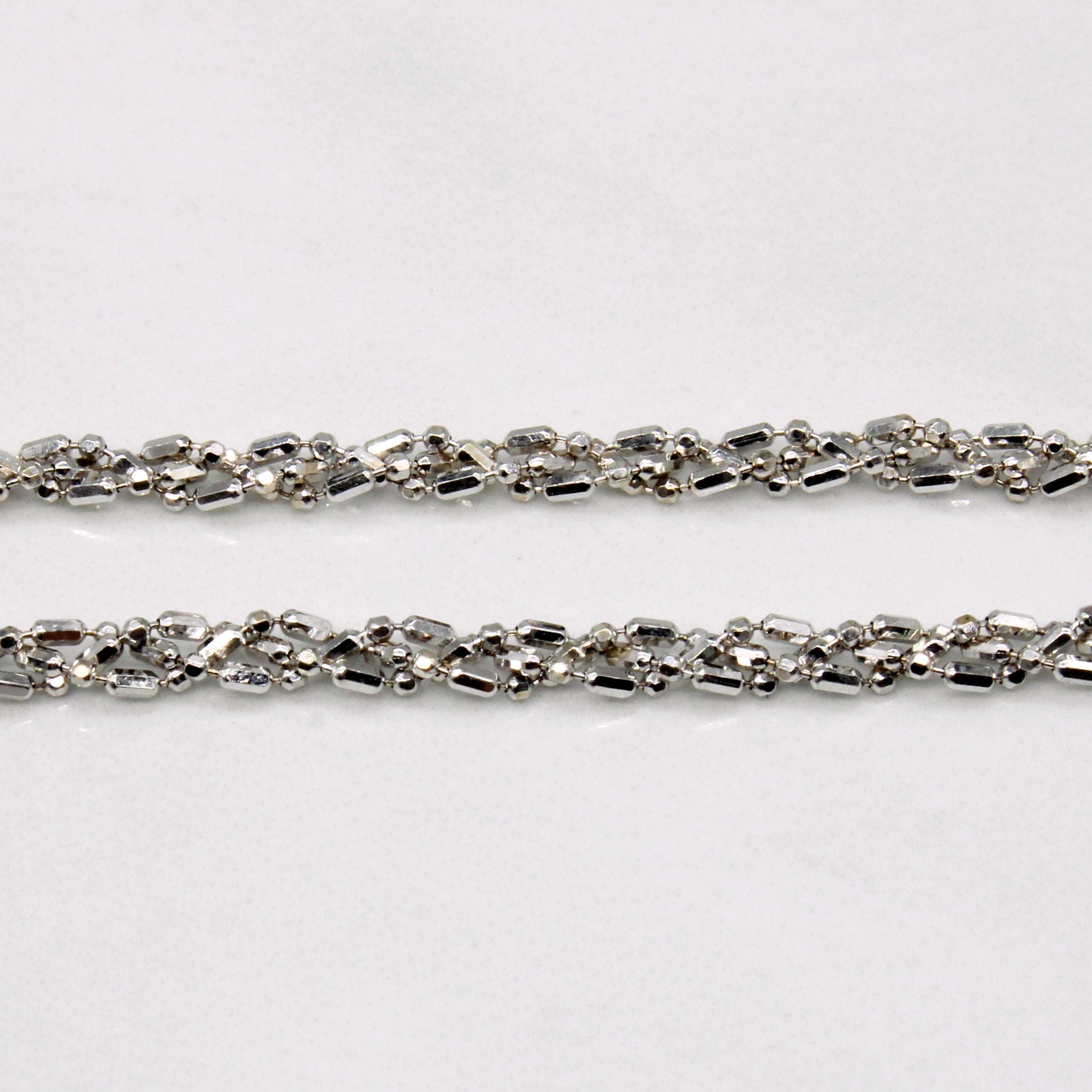 Italian 14k White Gold Bead Chain | 19" |