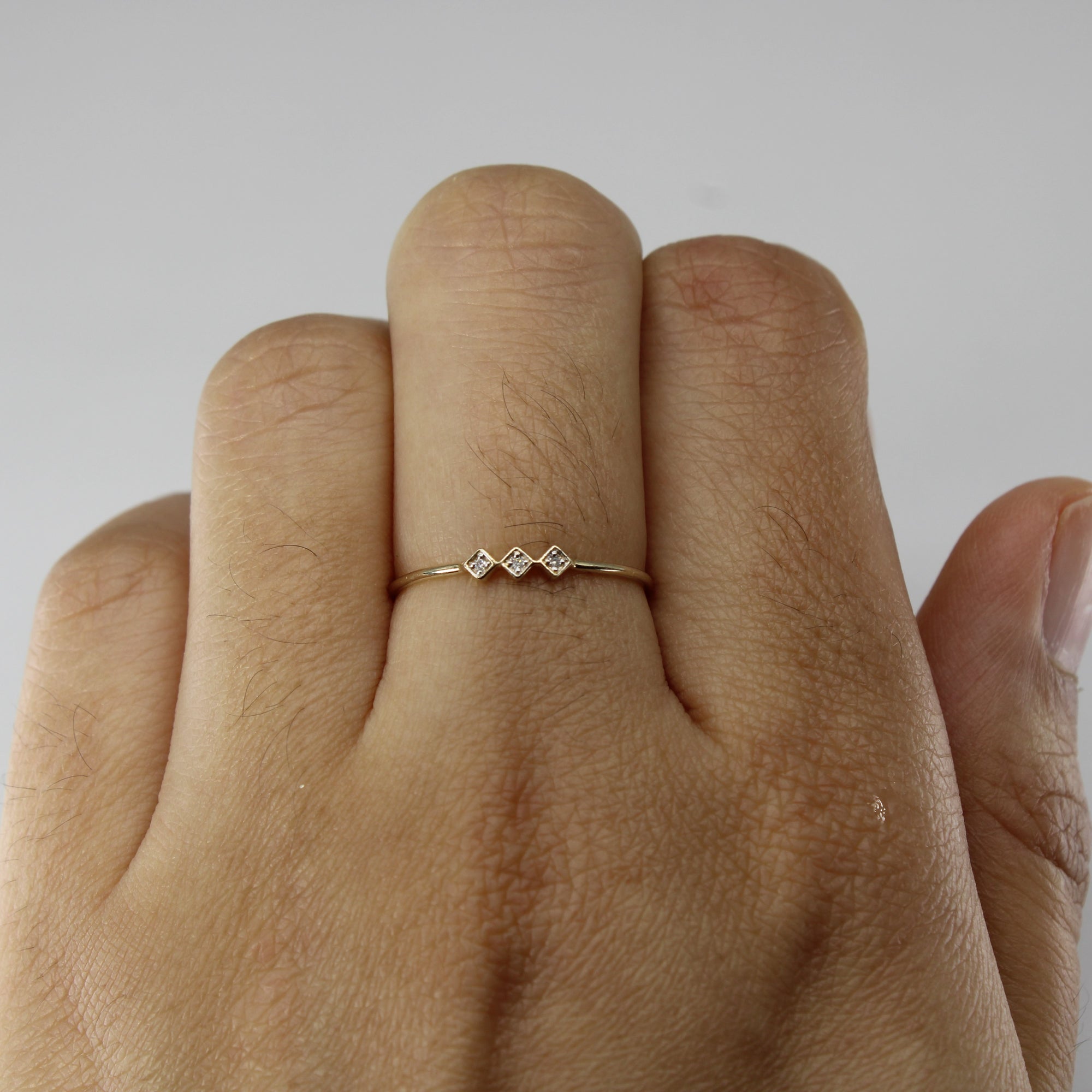Three Stone Diamond Ring | 0.02ctw | SZ 6.75 |