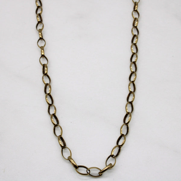 9k Yellow Gold Oval Link Chain | 18