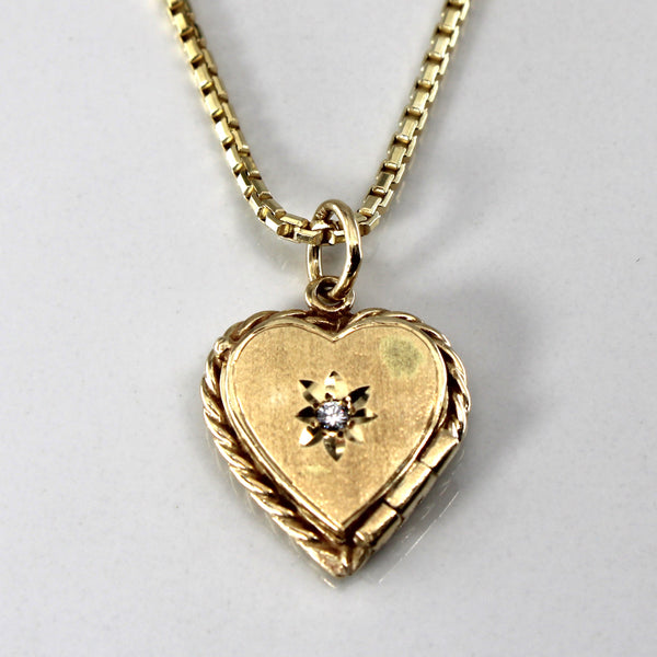 Diamond Heart Locket Necklace | 0.04ct | 22