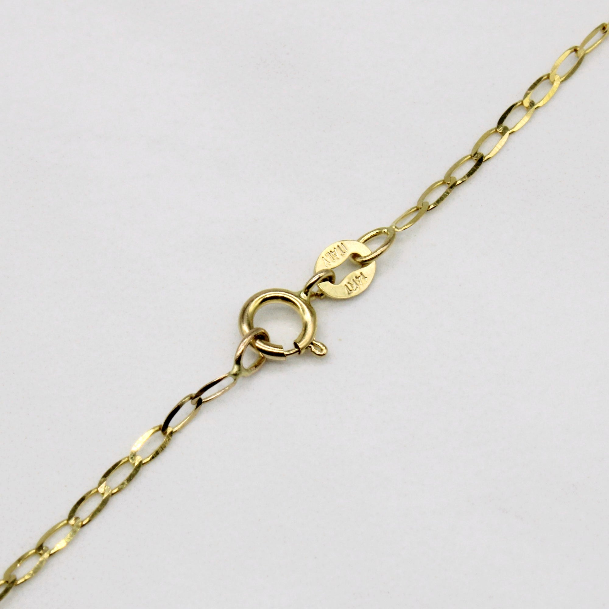 Italian 14k Yellow Gold Flattened Cable Chain | 16