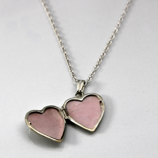 Diamond Heart Locket Necklace | 0.02ct |18