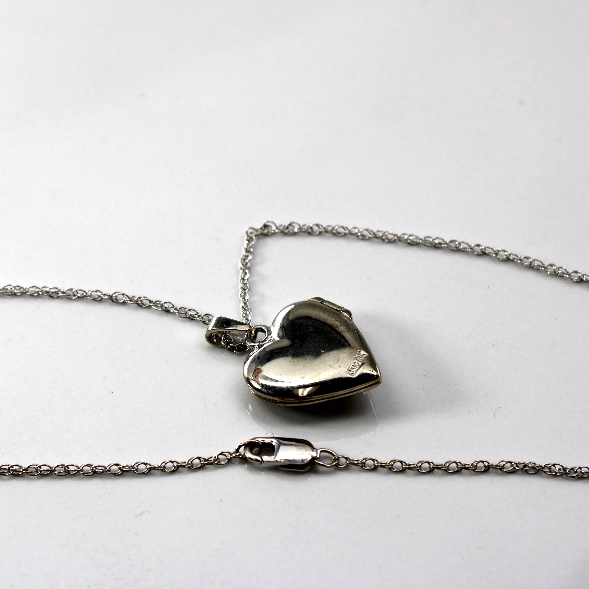 Diamond Heart Locket Necklace | 0.02ct |18