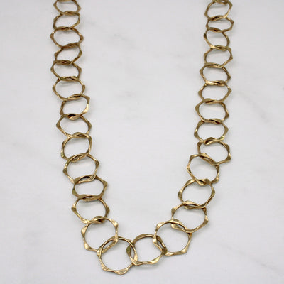 14k Yellow Gold Circle Link Chain | 28