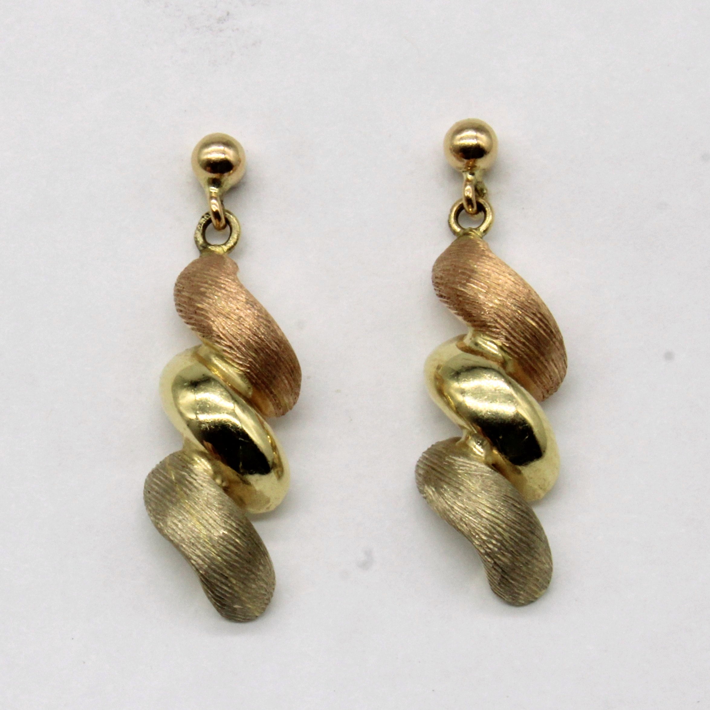 14k Tri Tone Gold Earrings
