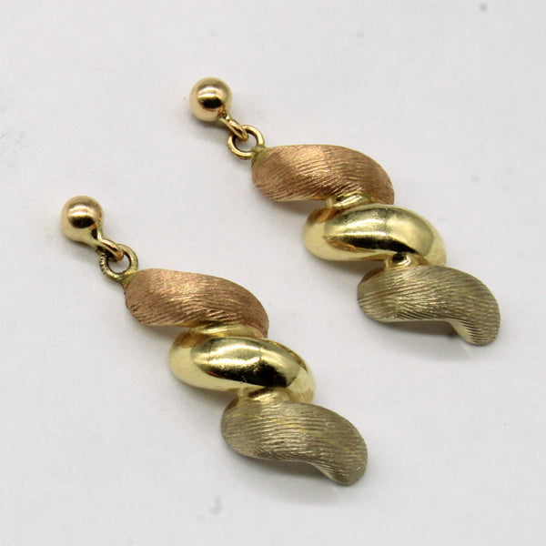 14k Tri Tone Gold Earrings