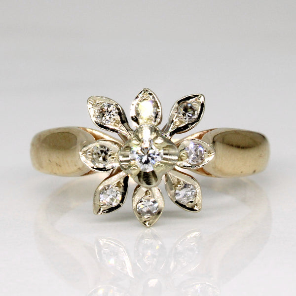 Diamond Flower Ring | 0.16ctw | SZ 4.5 |