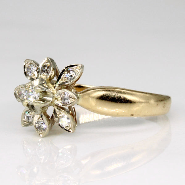 Diamond Flower Ring | 0.16ctw | SZ 4.5 |