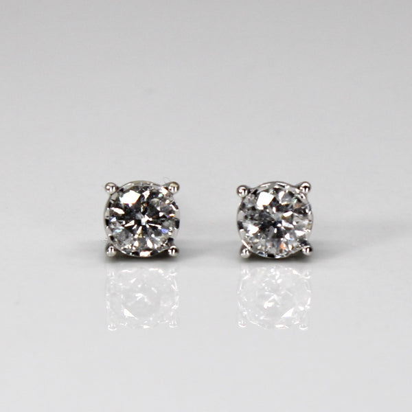 Solitaire Diamond Stud Earrings | 0.70ctw |