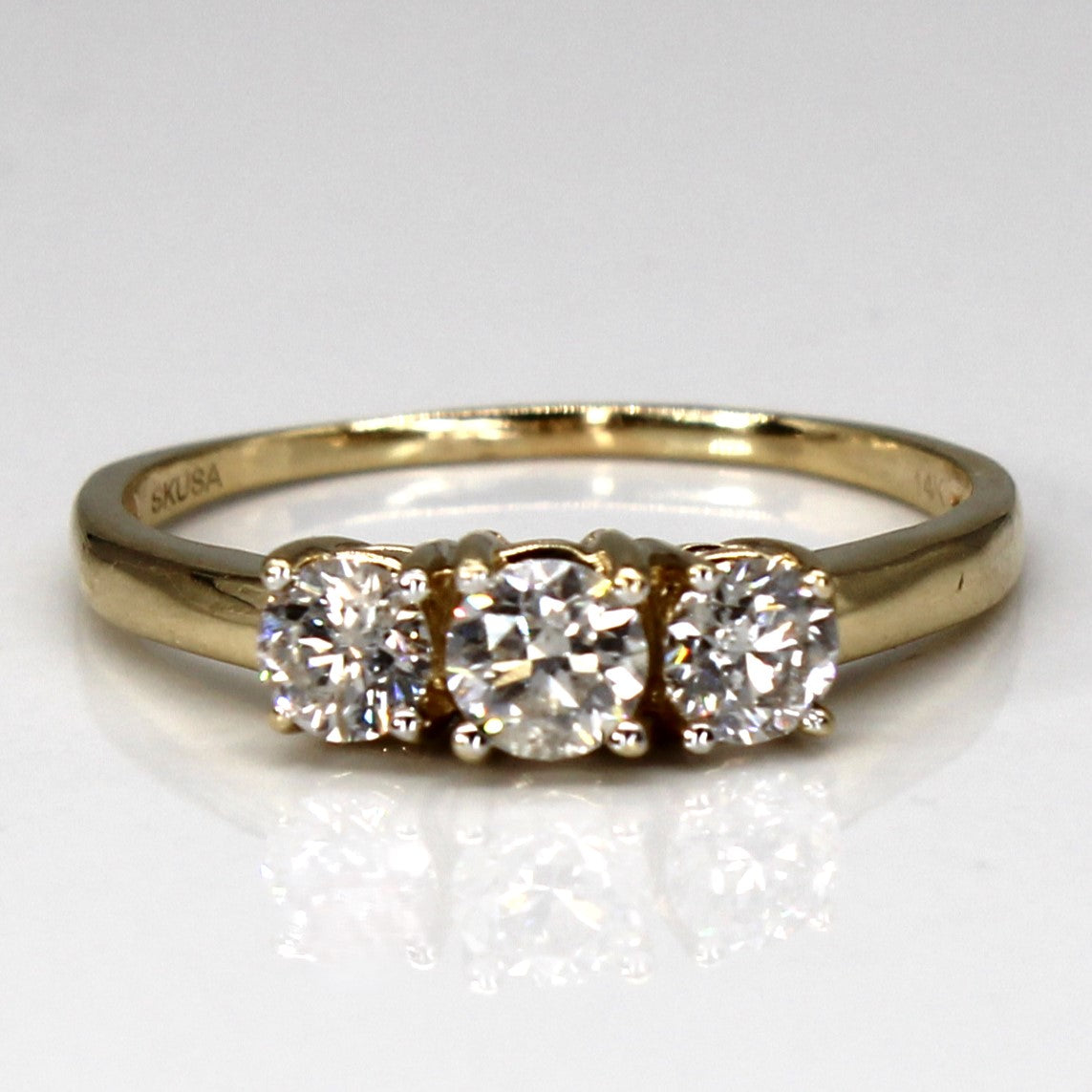 Three Stone Diamond Engagement Ring | 0.85ctw | SZ 10 |