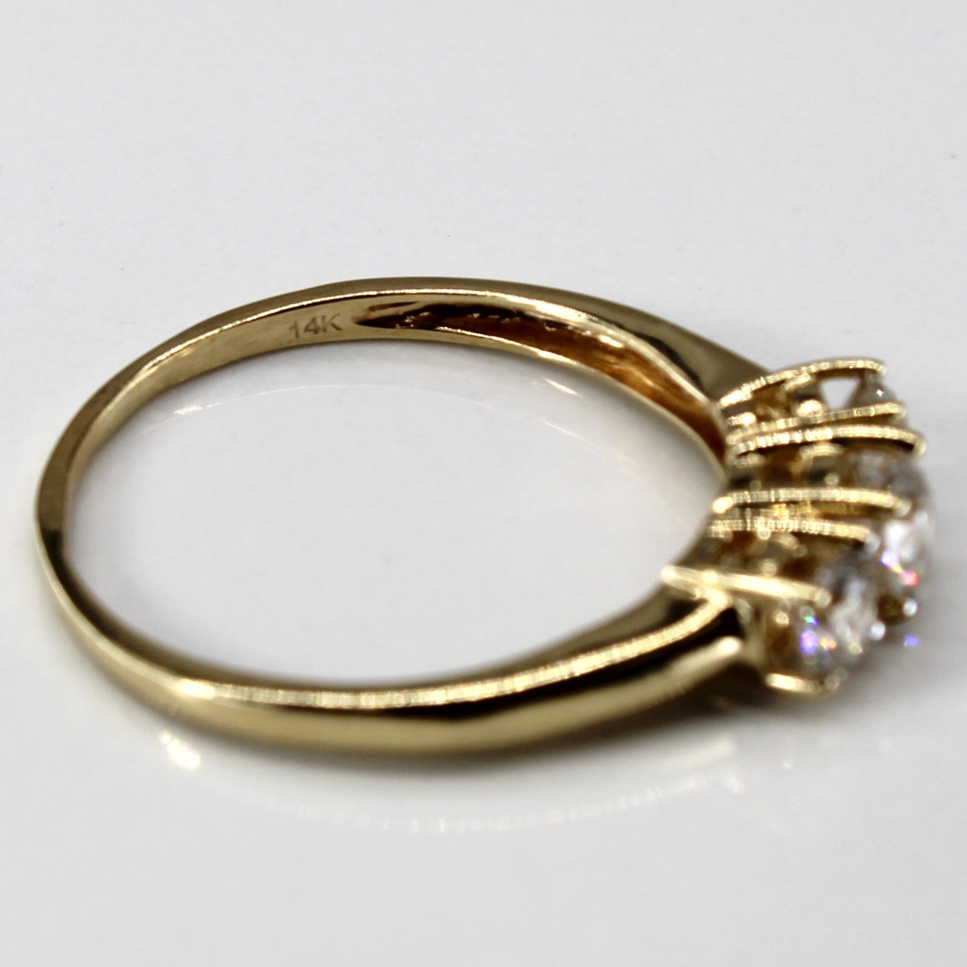 Three Stone Diamond Engagement Ring | 0.85ctw | SZ 10 |
