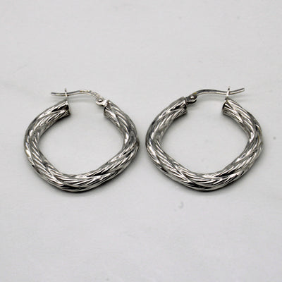 18k White Gold Hoop Earrings