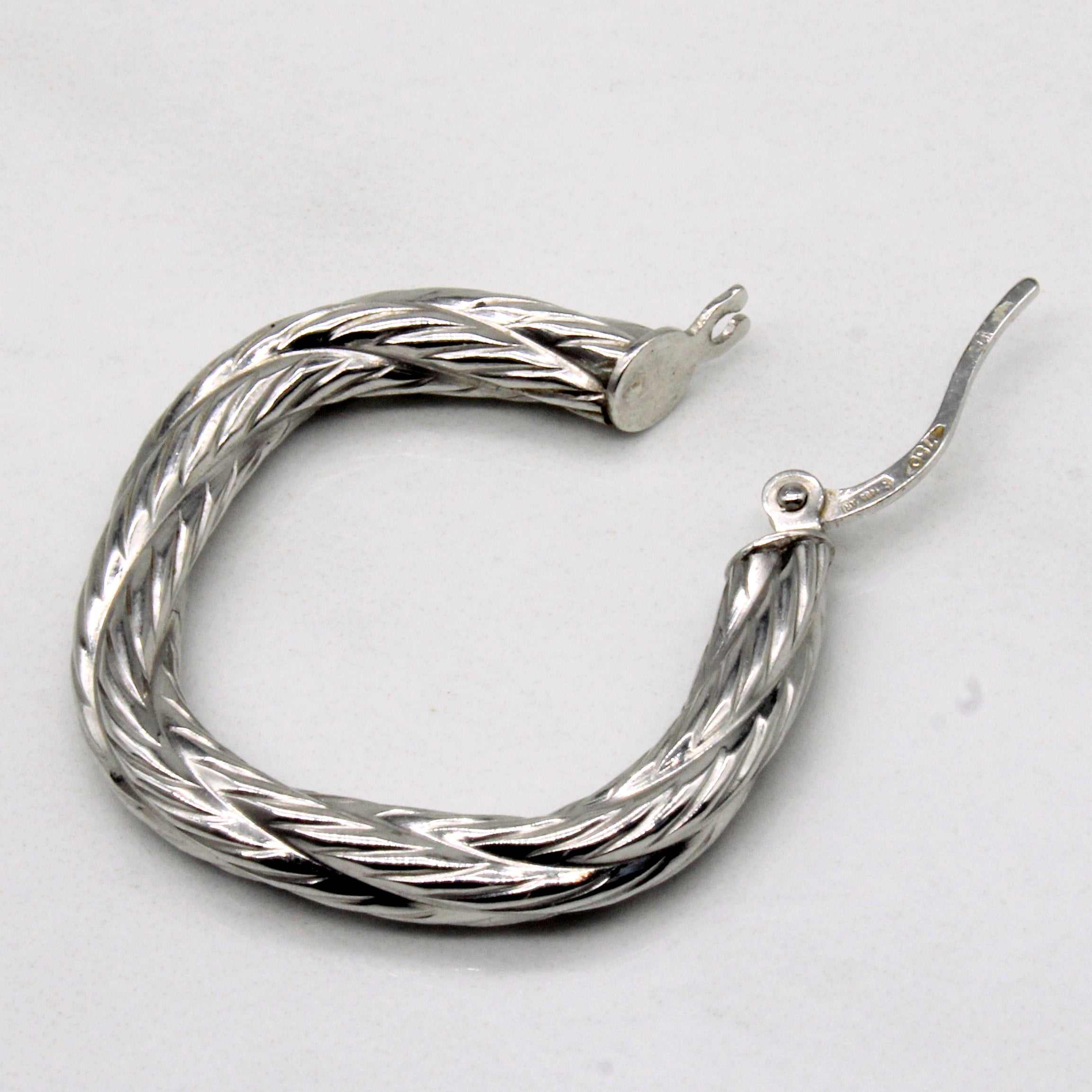 18k White Gold Hoop Earrings
