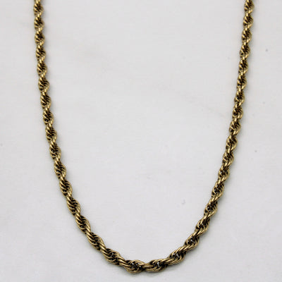 14k Yellow Gold Rope Chain | 18