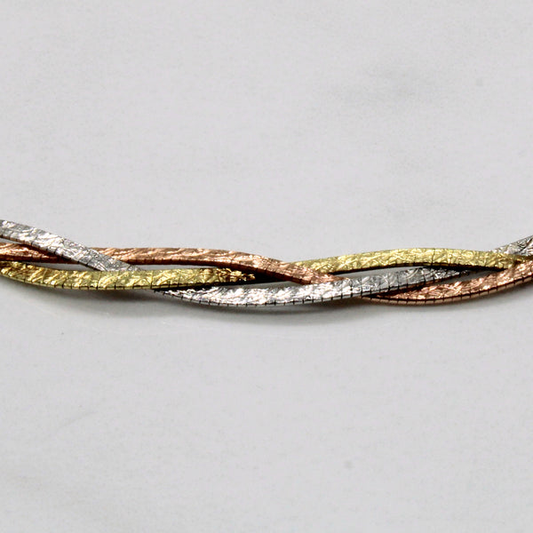 10k Tri Tone Gold Braided Chain | 16
