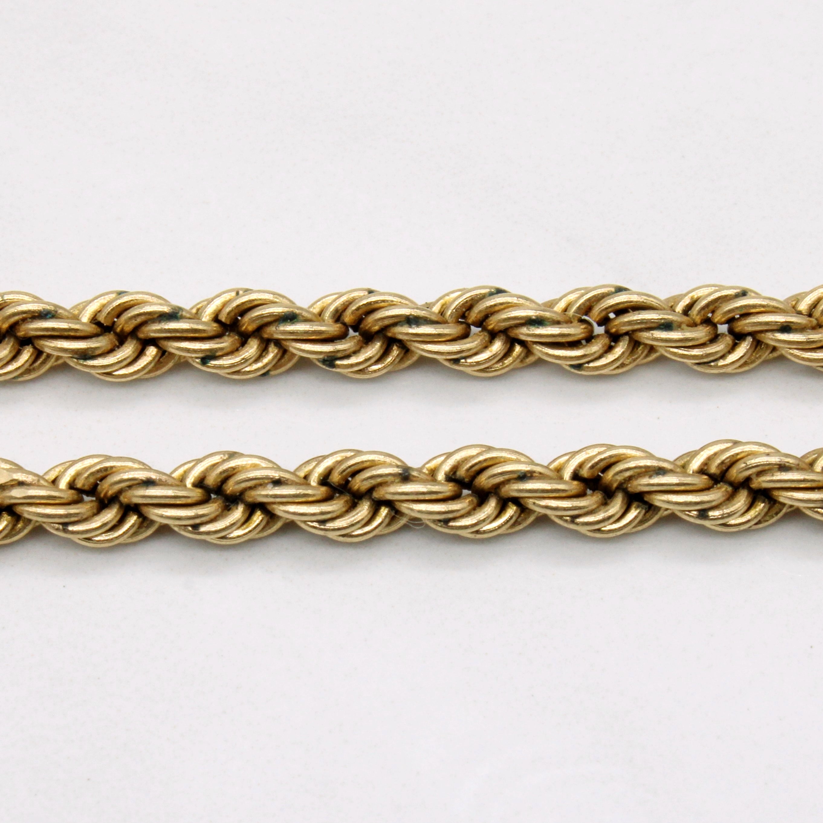 Chaîne corde en or jaune 10 carats | 18 pouces | 