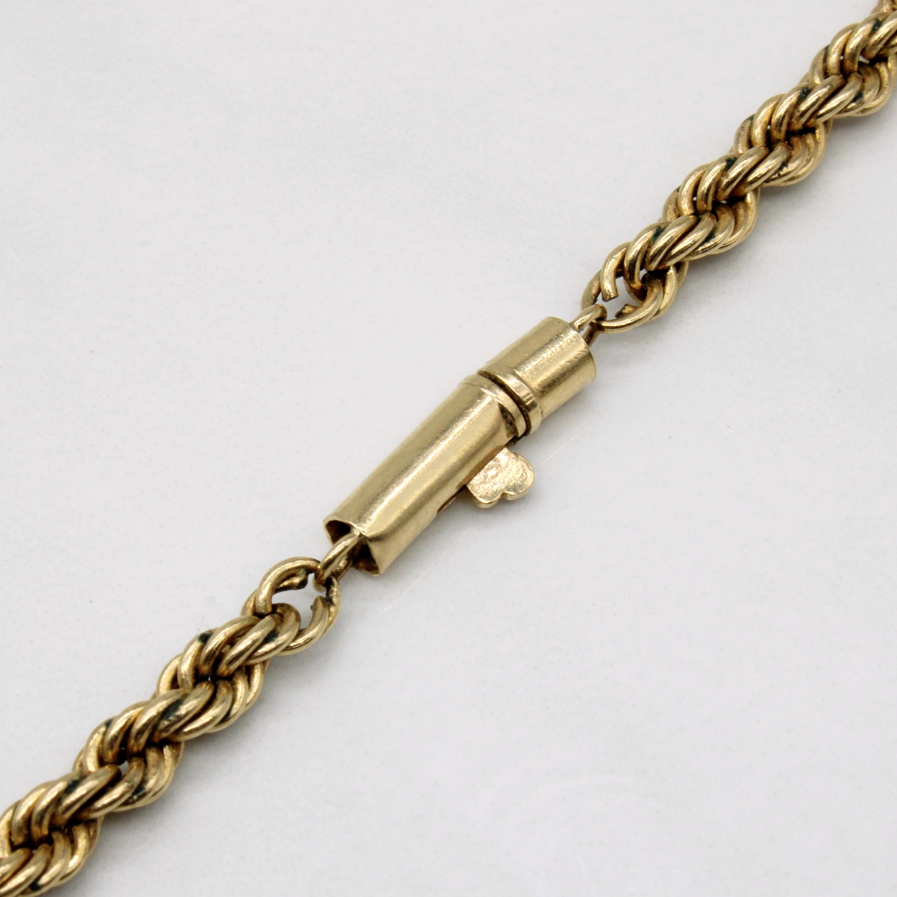 Chaîne corde en or jaune 10 carats | 18 pouces | 