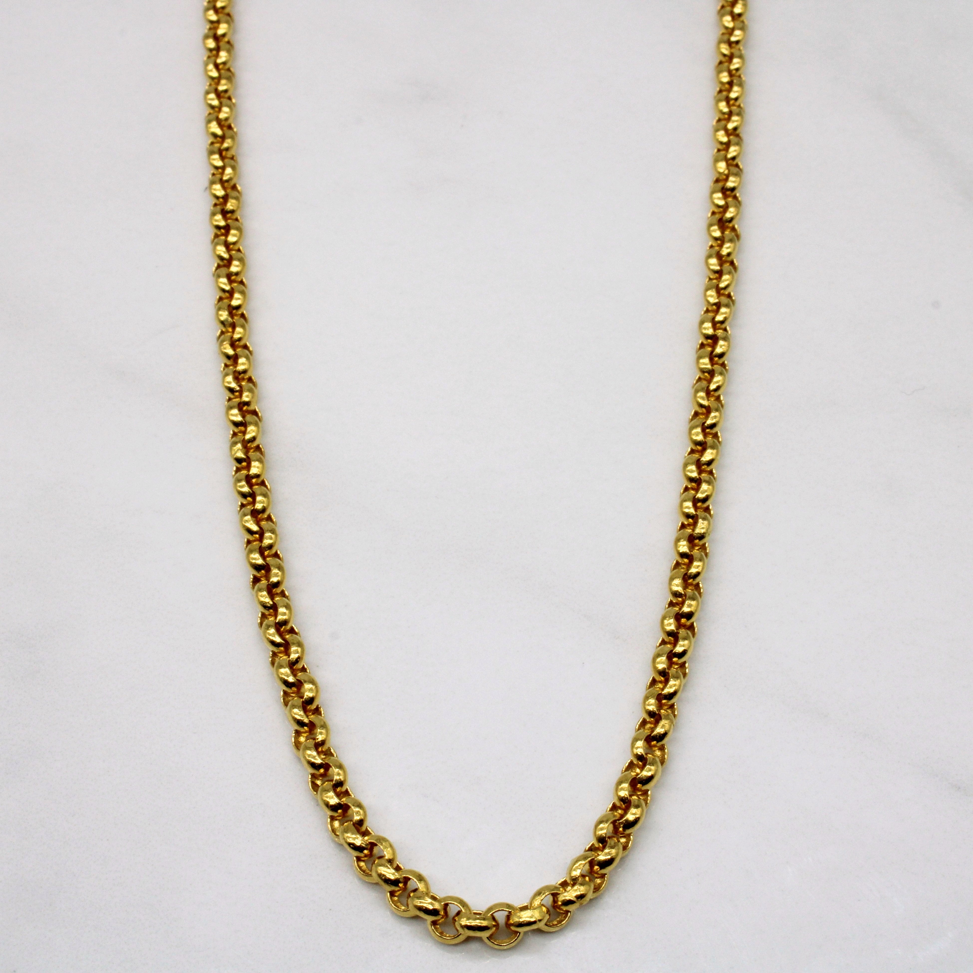 24k Yellow Gold Circle Link Chain | 18" |