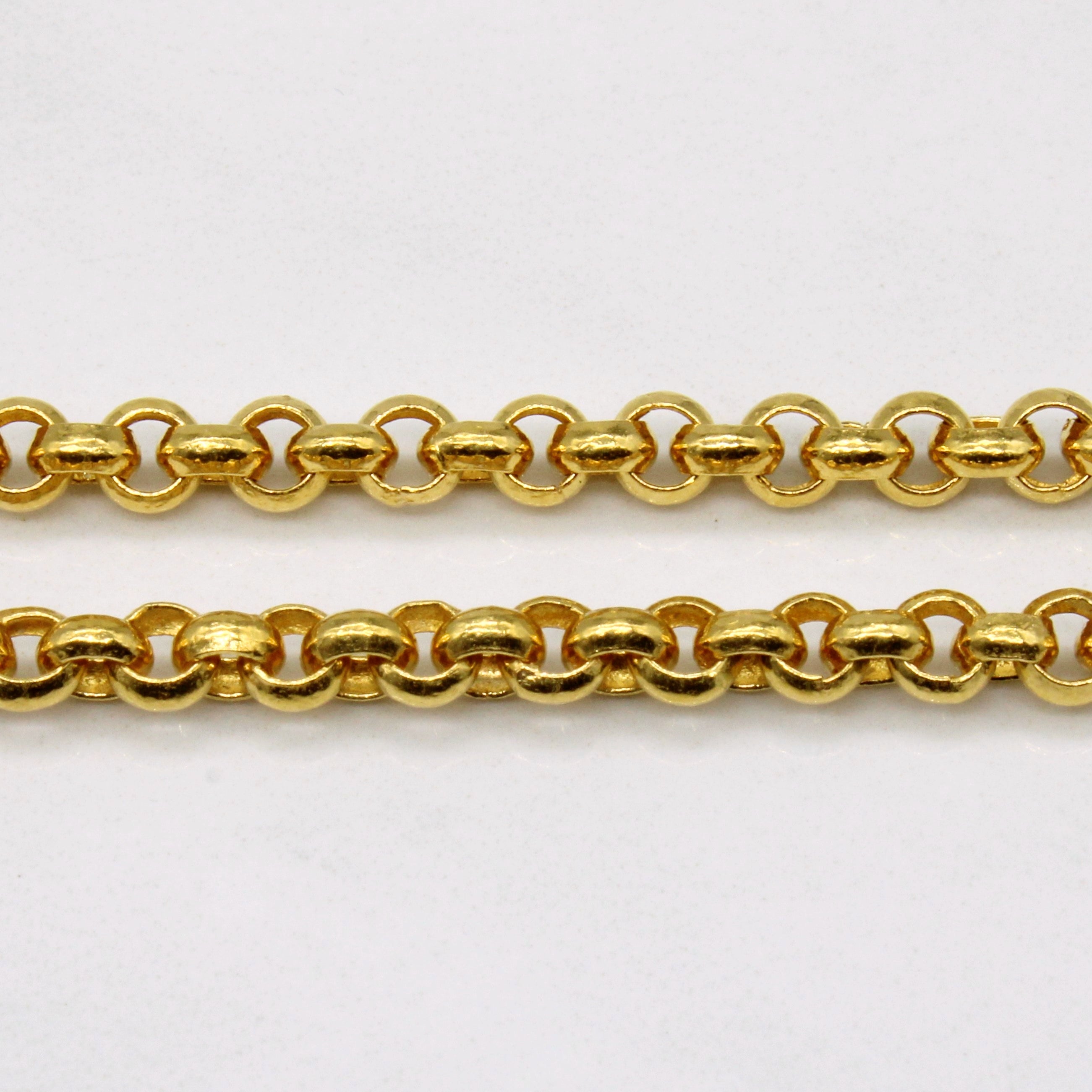 24k Yellow Gold Circle Link Chain | 18" |