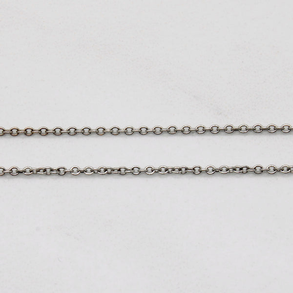 14k White Gold Oval Link Chain | 18