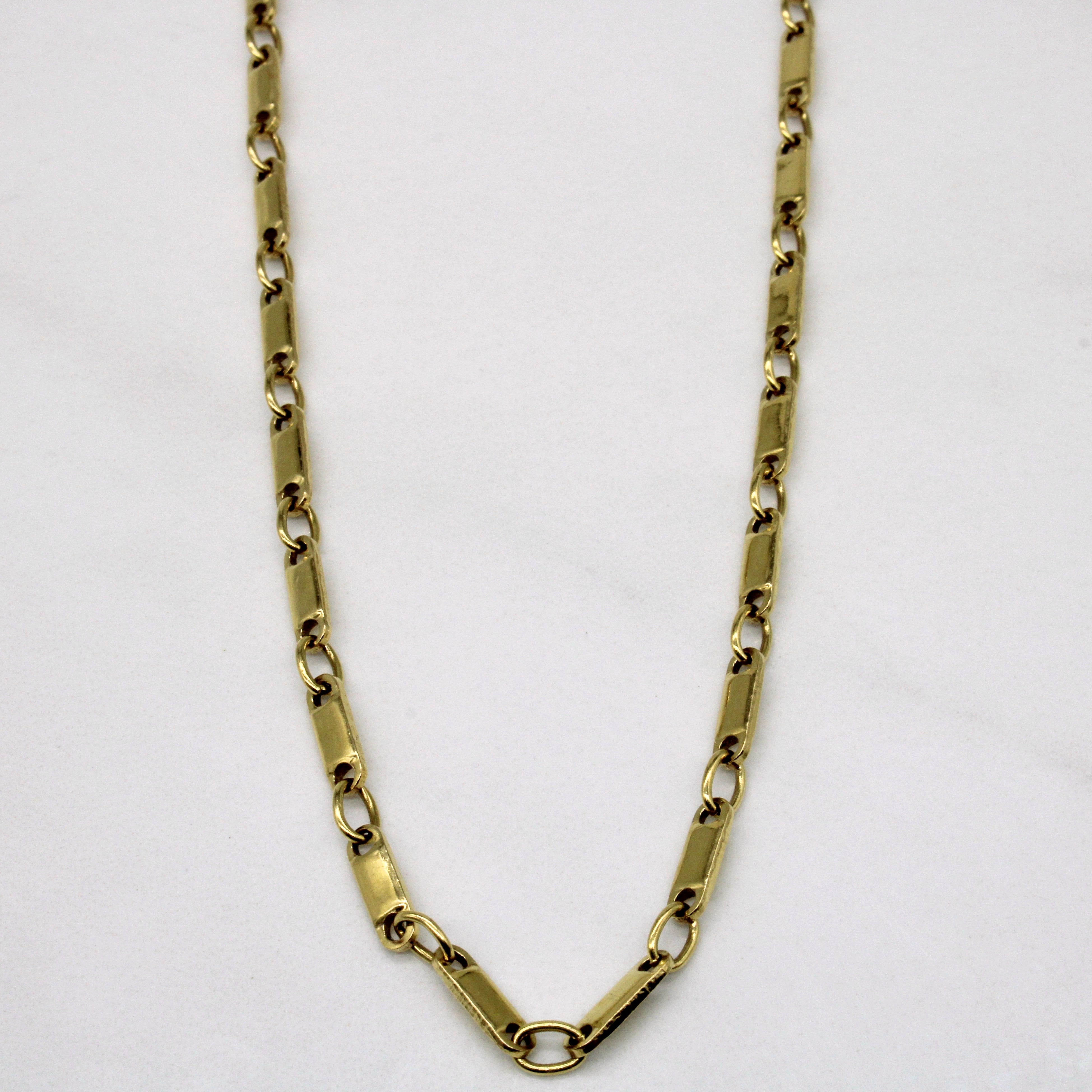 18k Yellow Gold Bar Link Chain | 16" |